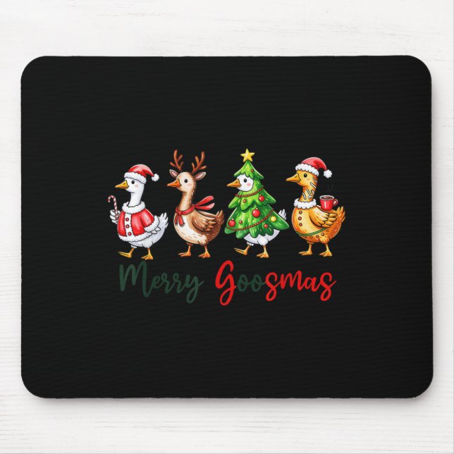 Funny Retro Merry Goosemas Christmas Silly Goose X Mouse Mat (Front)