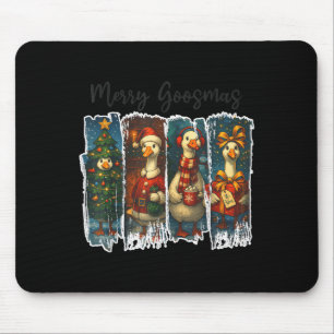 Funny Retro Merry Goosemas Christmas Silly Goose X Mouse Mat