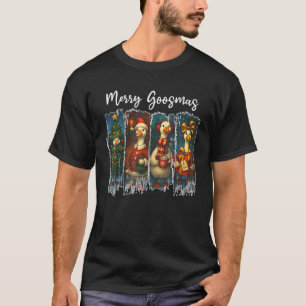 Funny Retro Merry Goosemas Christmas Silly Goose X T-Shirt