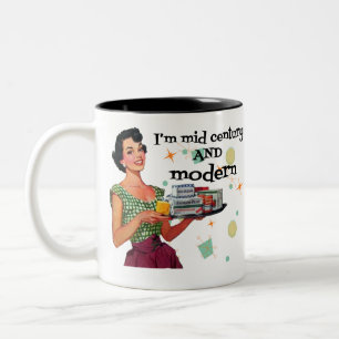 Funny Retro Mid-Century Two-Tone Coffee Mug