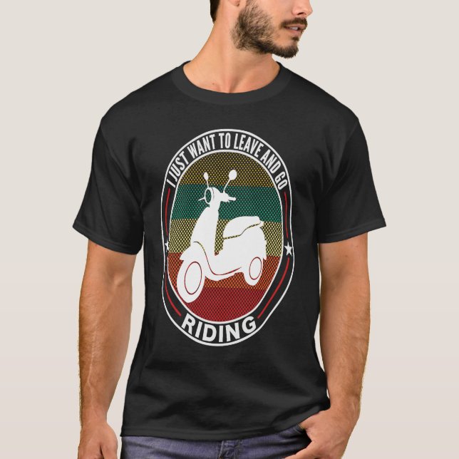 Funny Retro Moped Scooter Enthusiast Motorcycle Ri T-Shirt (Front)