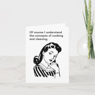 Funny Retro Mother's Day Card Cooking and Cleaning