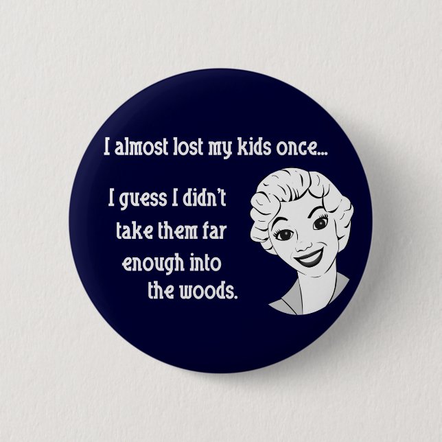 Funny Retro Mum Button (Front)