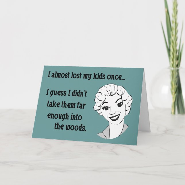 Funny Retro Mum Greeting Card (Front)