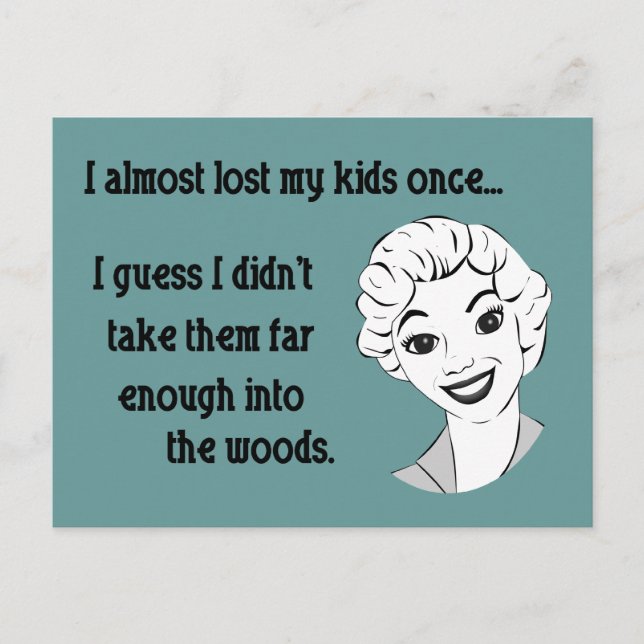 Funny Retro Mum Postcard (Front)