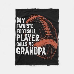 Funny Retro My Favourite Football Player Calls Me Fleece Blanket