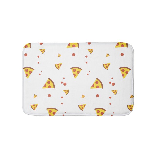 Funny Retro Pepperoni Pizza Minimalist Pattern Bath Mat (Front)
