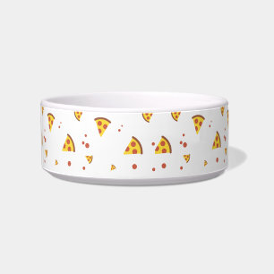Funny Retro Pepperoni Pizza Minimalist Pattern Bowl