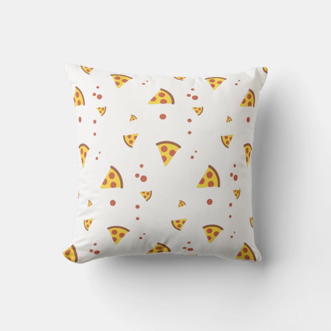 Funny Retro Pepperoni Pizza Minimalist Pattern Cushion (Front)