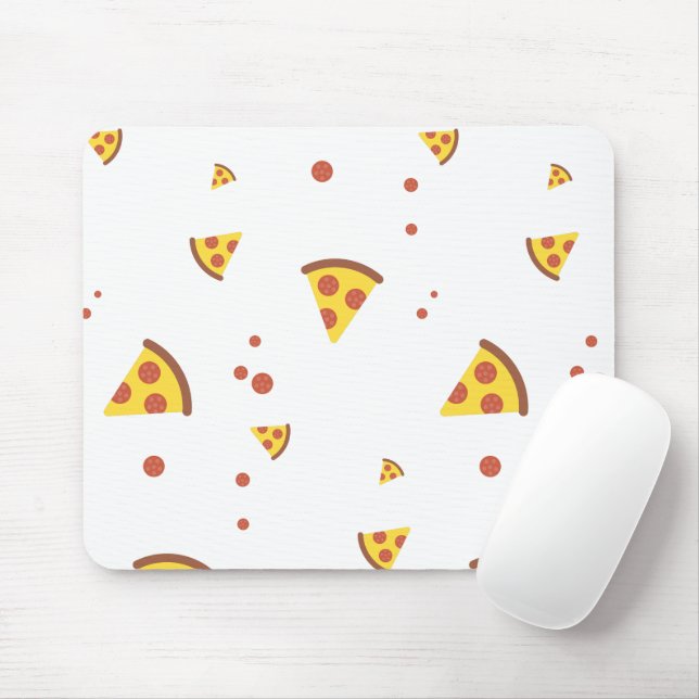 Funny Retro Pepperoni Pizza Minimalist Pattern Mouse Mat (With Mouse)