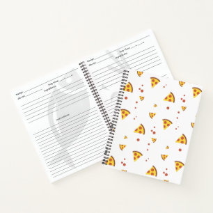 Funny Retro Pepperoni Pizza Minimalist Pattern Notebook