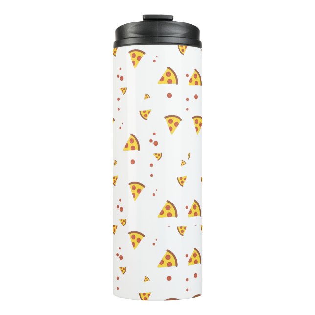 Funny Retro Pepperoni Pizza Minimalist Pattern Thermal Tumbler (Front)