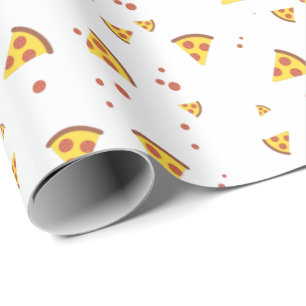 Funny Retro Pepperoni Pizza Minimalist Pattern Wrapping Paper