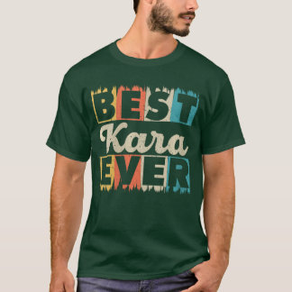 Funny Retro Personalized Name Best Kara Ever VNeck T-Shirt