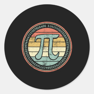 Funny Retro Pi Day Pi Math For Pi Day 3.14 Math Ne Classic Round Sticker