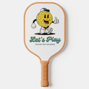 Funny Retro Pickleball Cartoon Mascot Personalised Paddle
