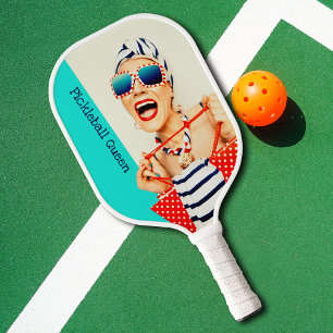 Funny Retro Pickleball Queen Ladies Paddle