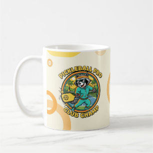 Funny Retro Pickleball Raccoon Gift Coffee Mug