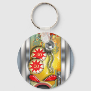 Funny Retro Pinball Machine Key Ring