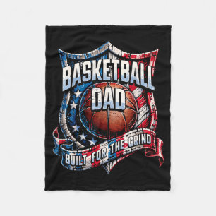 Funny Retro Proud Basketball Dad Fleece Blanket