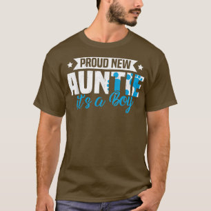 Funny Retro Proud New Auntie It's A Boy Gender Rev T-Shirt