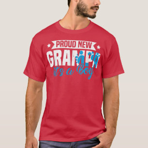Funny Retro Proud New Grampa It's A Boy Gender Rev T-Shirt