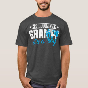 Funny Retro Proud New Grampa It's A Boy Gender Rev T-Shirt