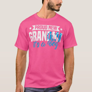 Funny Retro Proud New Grandma It's A Boy Gender Re T-Shirt