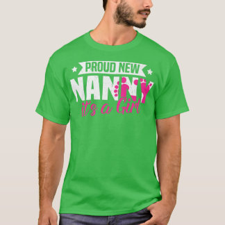 Funny Retro Proud New Nanny It's A Girl Gender Rev T-Shirt