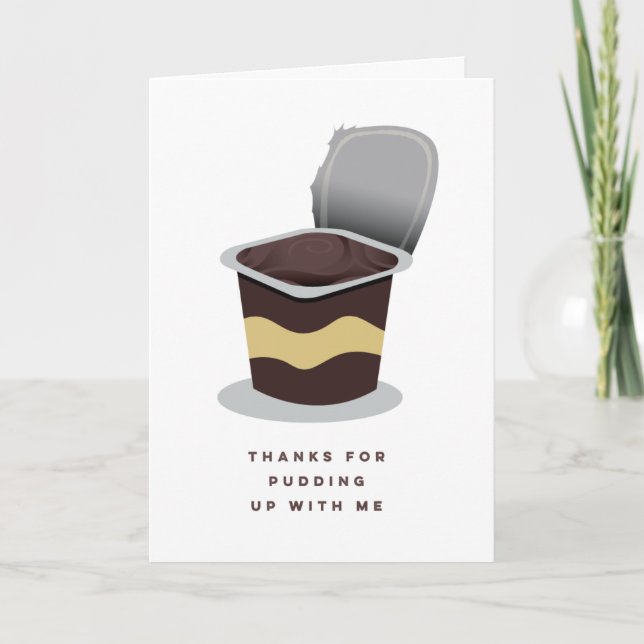 Funny Retro Pudding Teacher Greeting Card (Front)