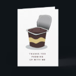 Funny Retro Pudding Teacher Greeting Card<br><div class="desc">Send a Thank You that shows how much you appreciate what everyone does for you. Silly,  humourous and retro pudding. Perfect for millennials. Send to your favourite teacher with their end of the school year gift.</div>