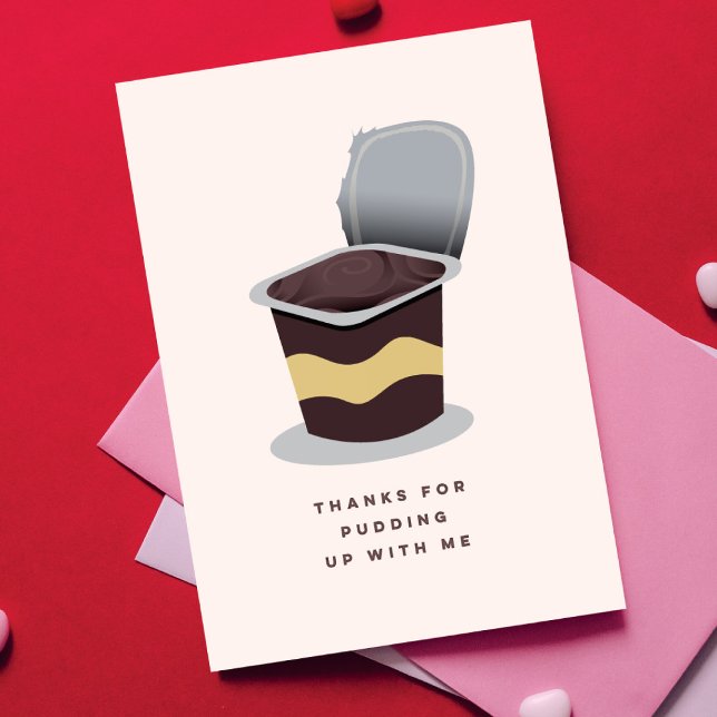 Funny Retro Pudding Valentine's Day Greeting Card (Creator Uploaded)