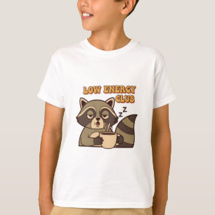 Funny Retro Raccoon Kids Low Energy T-Shirt