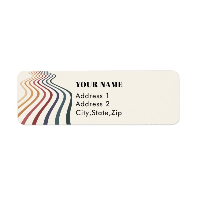 Funny Retro Rainbow Custom Name Return Address (Front)