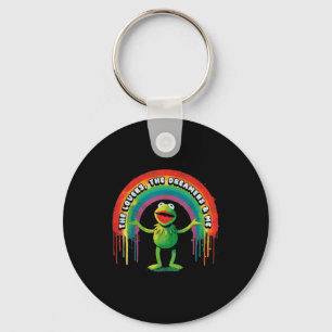 Funny Retro Rainbow Frog Connection The Lovers The Key Ring
