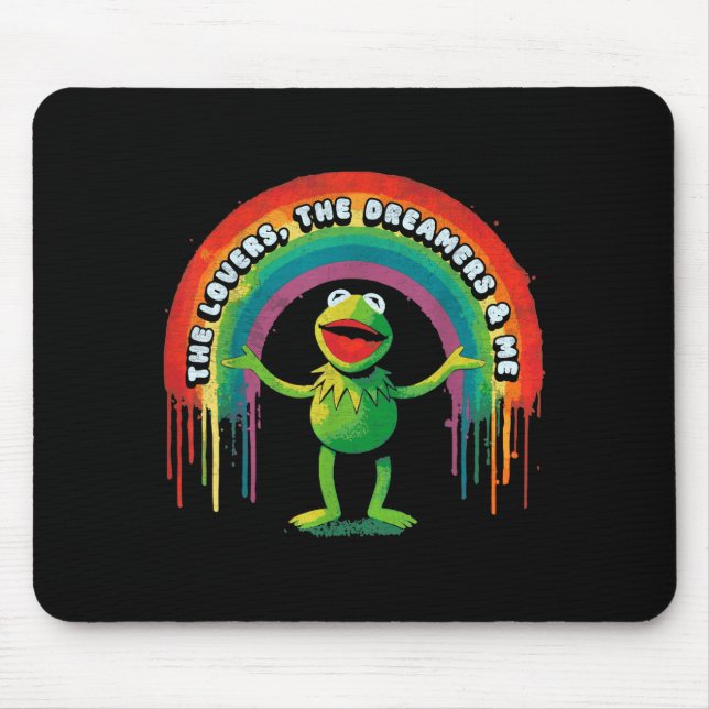 Funny Retro Rainbow Frog Connection The Lovers The Mouse Mat (Front)