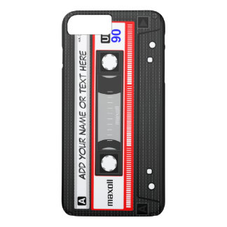 Funny Retro Red Music Cassette Tape Pattern iPhone 8 Plus/7 Plus Case