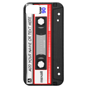 Funny Retro Red Music Cassette Tape Pattern Barely There iPhone 5 Case