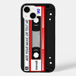 Funny Retro Red Music Cassette Tape Pattern Case-Mate iPhone 14 Case
