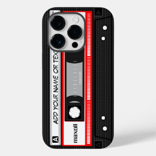 Funny Retro Red Music Cassette Tape Pattern Case-Mate iPhone 14 Pro Case
