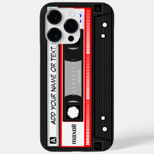 Funny Retro Red Music Cassette Tape Pattern Case-Mate iPhone 14 Pro Max Case