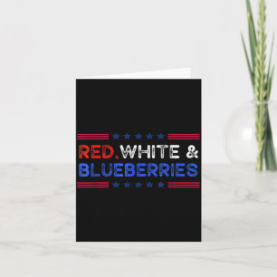 Funny Retro Red, White And Blueberries Patriot  Card