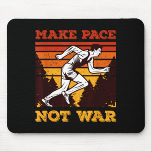 Funny Retro Runner Running Quote Gift - Make Pace  Mouse Mat