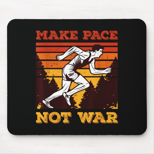 Funny Retro Runner Running Quote Gift - Make Pace  Mouse Mat (Front)