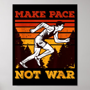 Funny Retro Runner Running Quote Gift - Make Pace Poster