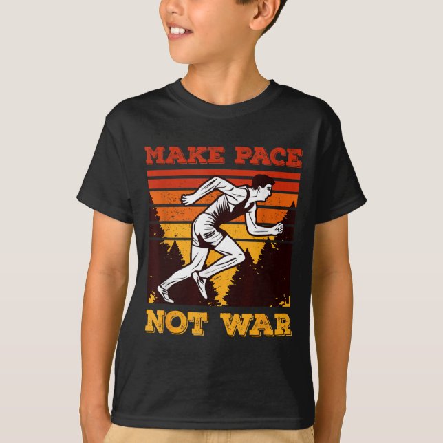 Funny Retro Runner Running Quote Gift - Make Pace  T-Shirt (Front)