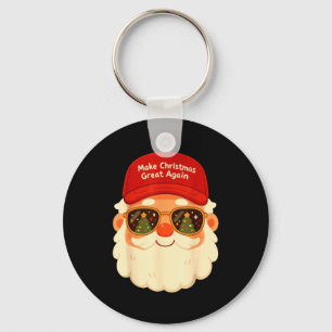 Funny Retro Santa Christmas Trump Xmas Men Women  Key Ring