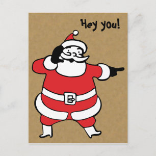 Funny Retro Santa Claus Postcard