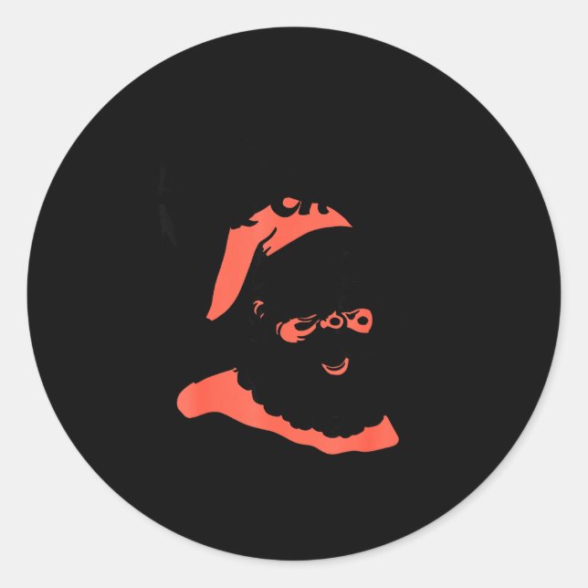 Funny Retro Santa Let's See Some Big Nick Energy C Classic Round Sticker (Front)