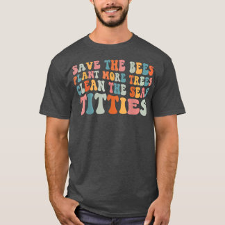 Funny Retro Save The BeesSave The Bees Plant More  T-Shirt